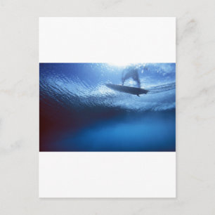 Carte Postale Vue sous-marine surf bleu vague