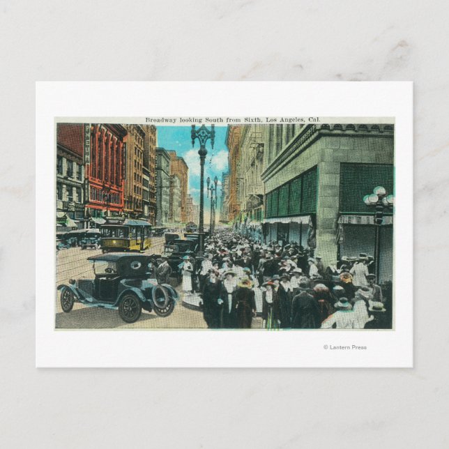 Carte Postale Vue sud de Broadway depuis la 6ème rue (Devant)