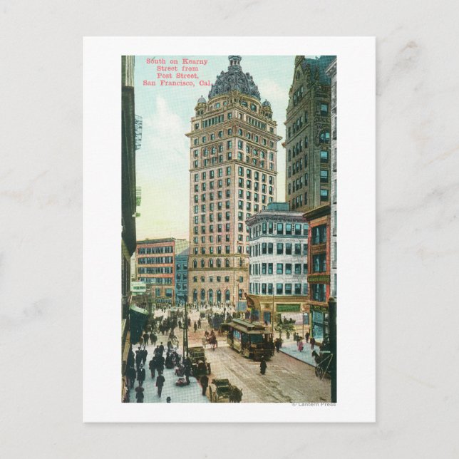 Carte Postale Vue sud sur la rue Kearny depuis la rue Post St (Devant)
