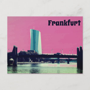 Carte Postale Vue sur Francfort et Pink Sky