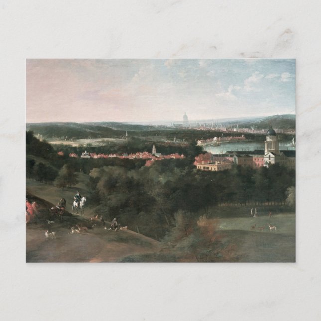 Carte Postale Vue sur Greenwich Park en direction de Londres (Devant)