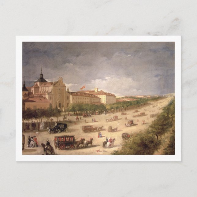 Carte Postale Vue sur la Calle de Alcala, Madrid (huile sur toil (Devant)