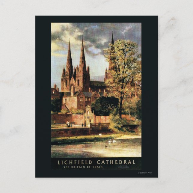 Carte Postale Vue sur la cathédrale de Lichfield (Devant)
