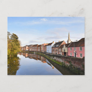 Carte Postale Vue sur la cathédrale de Norwich et la rivière Wen