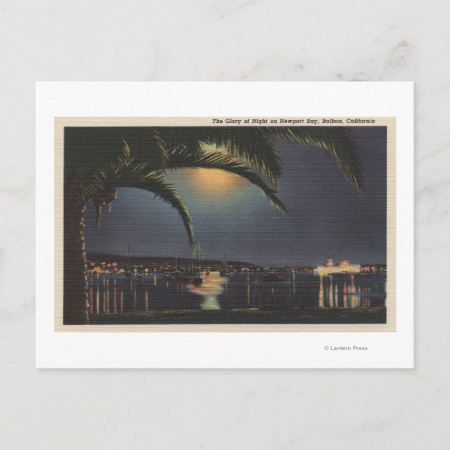 Carte Postale Vue sur la lune de la baie Newport (Devant)