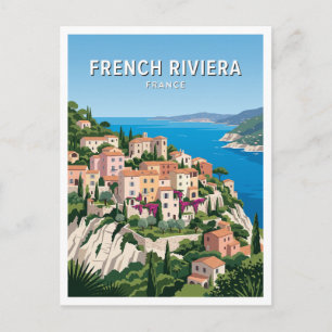 Carte Postale Vue sur la mer du village d'Èze France Souvenir