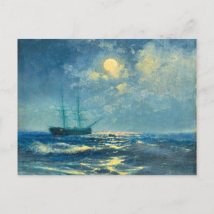 Carte Postale Vue sur la mer Lune, peinture d'art