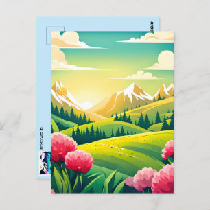 Carte Postale Vue sur la montagne, poste