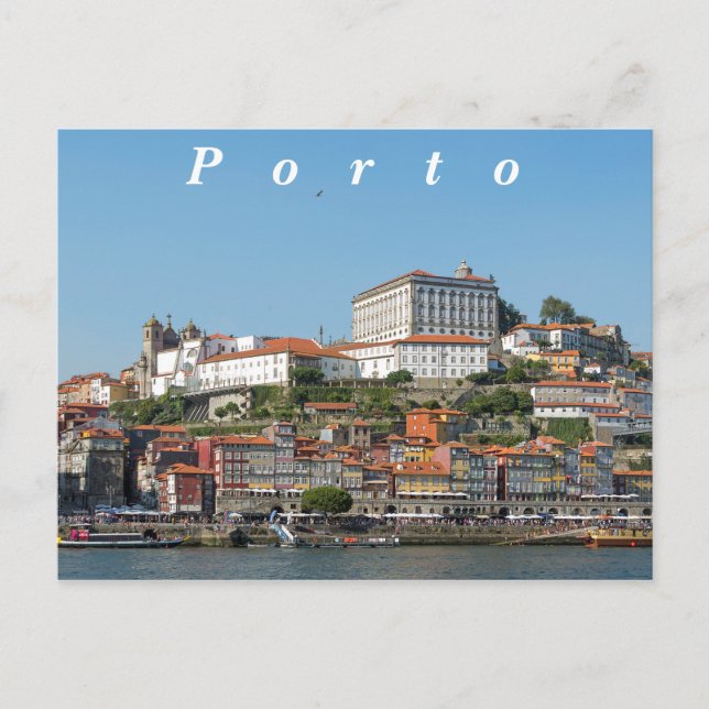 Carte Postale Vue sur la partie historique de Porto. (Devant)