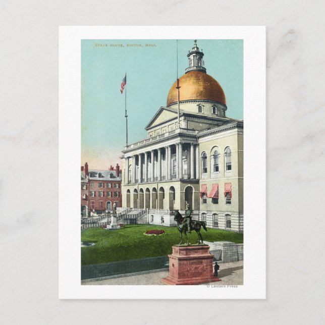 Carte Postale Vue sur la pelouse avant de la Maison d'Etat (Devant)