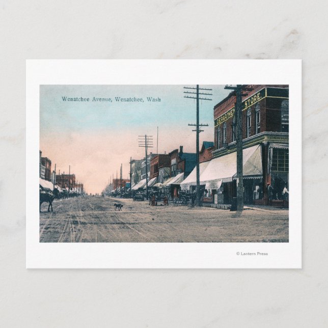 Carte Postale Vue sur la rue de l'avenue Wenatchee (Devant)