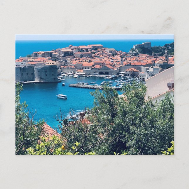 Carte Postale Vue sur la vieille ville de Dubrovnik, Croatie (Devant)