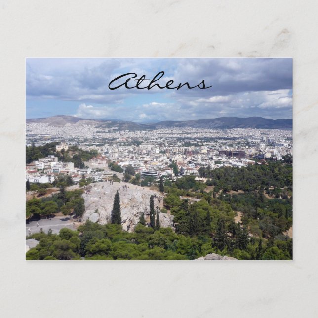 Carte Postale vue sur la ville d'athènes (Devant)