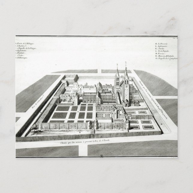 Carte Postale Vue sur l'abbaye de Saint-Germain-des-Prés (Devant)
