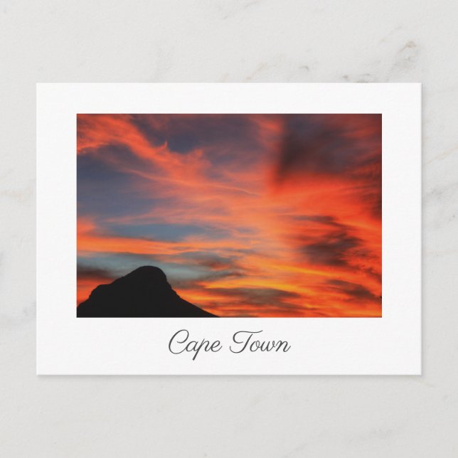 Carte Postale Vue sur le coucher de soleil de Cape Town (Devant)