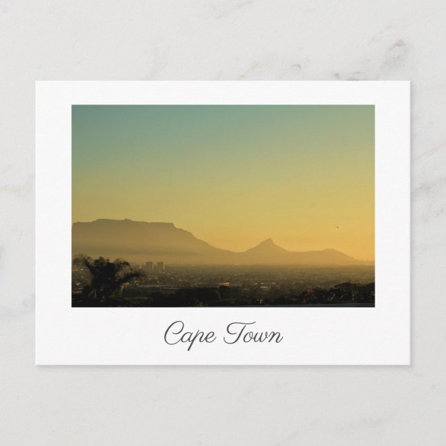 Carte Postale Vue sur le coucher de soleil de Cape Town (Devant)