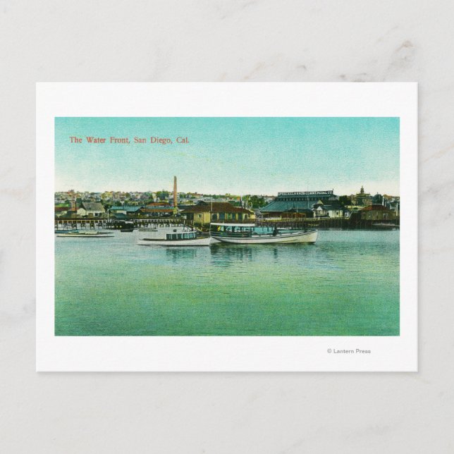 Carte Postale Vue sur le front de merSan Diego, CA (Devant)