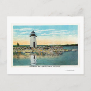 Carte Postale Vue sur le lac Cobbosseecontee et le phare