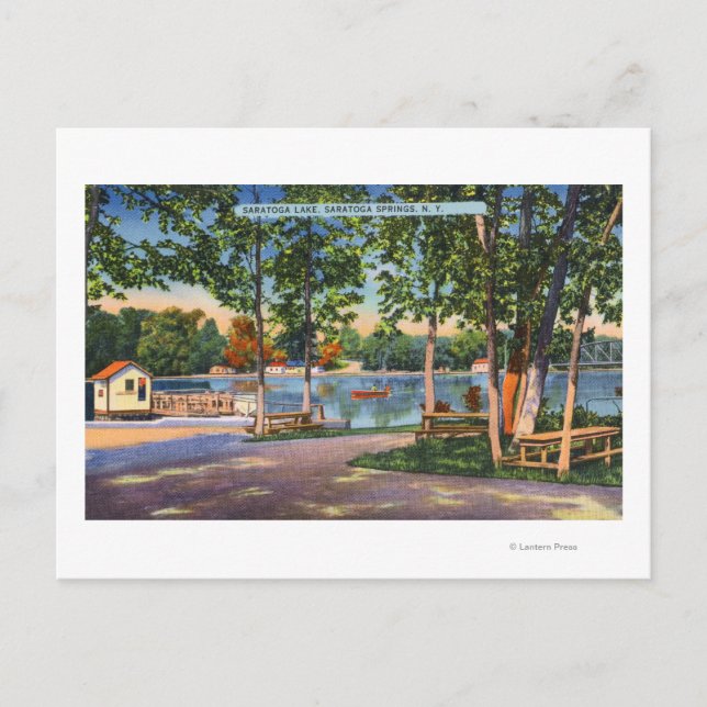 Carte Postale Vue sur le lac Saratoga (Devant)