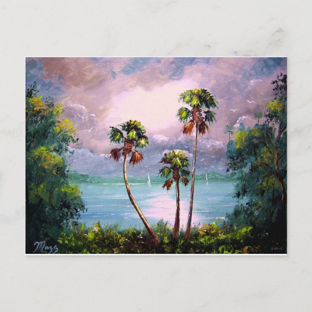 Carte Postale Vue sur le lac tropical (Devant)