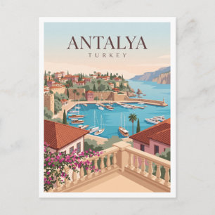 Carte Postale Vue sur le port de Kaleiçi Antalya Turquie Souveni