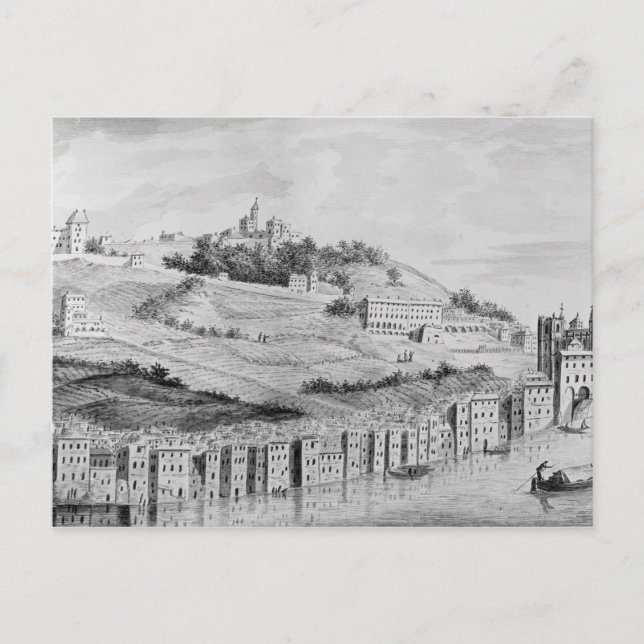 Carte Postale Vue sur le port de la ville de Lyon (Devant)