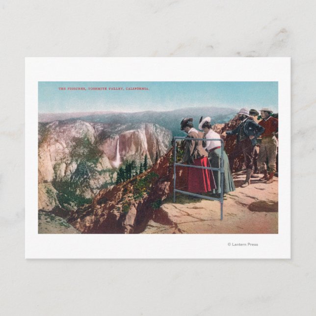 Carte Postale Vue sur les fissures et la vallée de Yosemite (Devant)