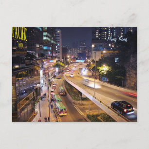 Carte Postale Vue sur les rues de Hong Kong