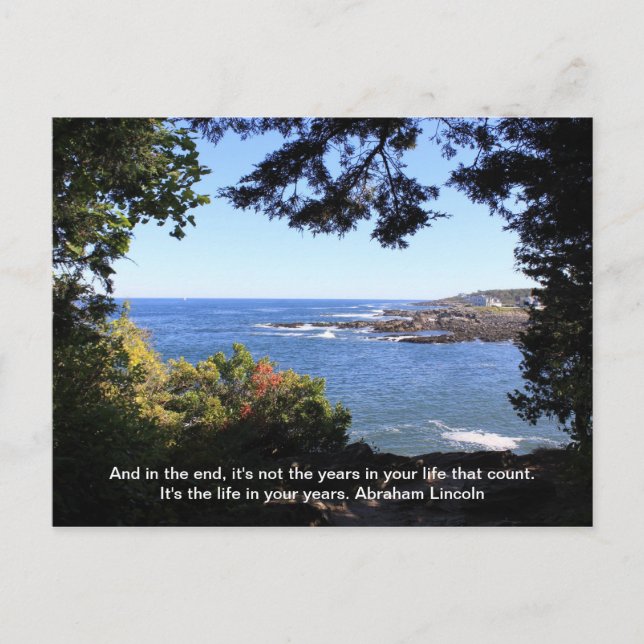 Carte Postale Vue sur l'océan avec une citation (Devant)