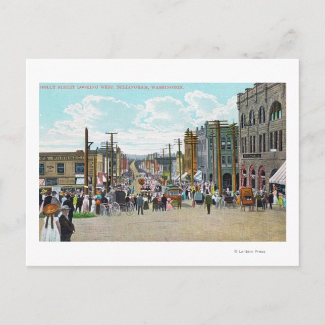 Carte Postale Vue sur l'Ouest depuis Holly Street (Devant)