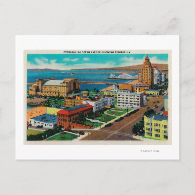 Carte Postale Vue sur Ocean Avenue, avec Auditorium (Devant)