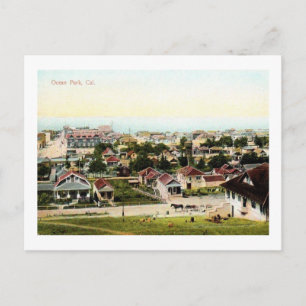 Carte Postale Vue sur Ocean Park, Père Noël Monica, CA Vintage
