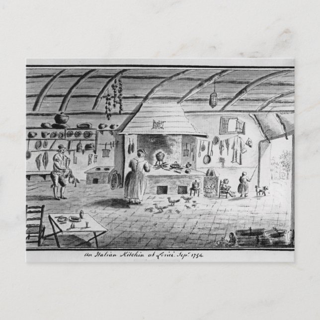 Carte Postale Vue sur une cuisine italienne à Lerici (Devant)