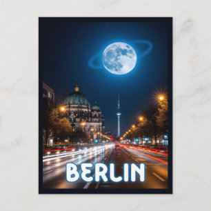 Carte Postale Vue surréaliste de la nuit sur berlin