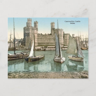 Carte Postale Vue vintage Château de Caernarfon, Pays de Galles