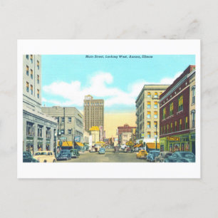 Carte Postale Vue vintage d'Aurora, Illinois,