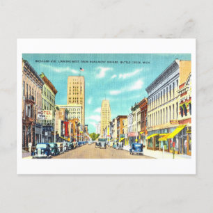 Carte Postale Vue vintage de Battle Creek, Michigan,