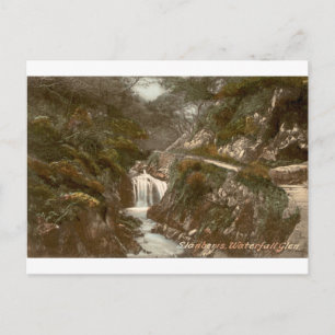 Carte Postale Vue vintage de la forêt de Llanberis Waterfall Gle