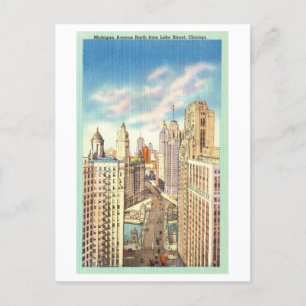 Carte Postale Vue vintage de Michigan Avenue à Chicago