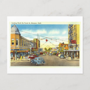 Carte Postale Vue vintage de Modesto, Californie,