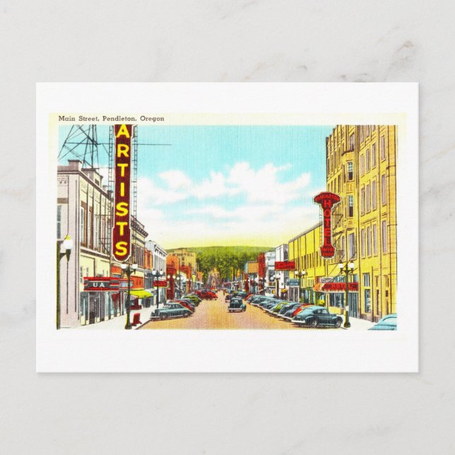 Carte Postale Vue vintage de Pendleton, Oregon, (Devant)
