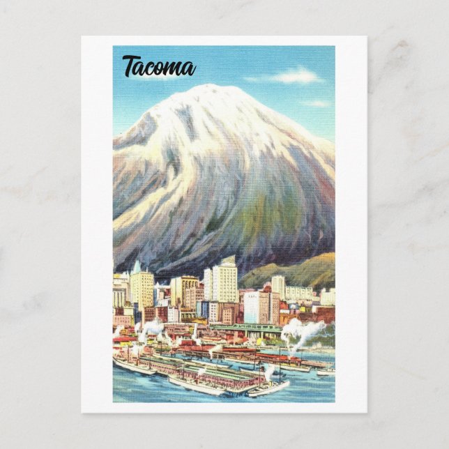 Carte Postale Vue vintage de Tacoma, Washington, (Devant)
