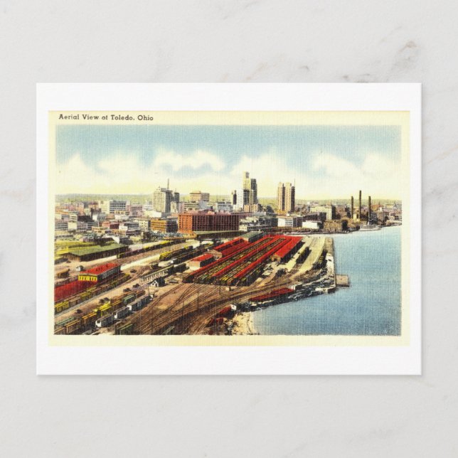Carte Postale Vue vintage de Tolède, Ohio, (Devant)