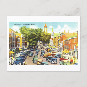 Carte Postale Vue vintage sur Southbridge, Massachusetts,