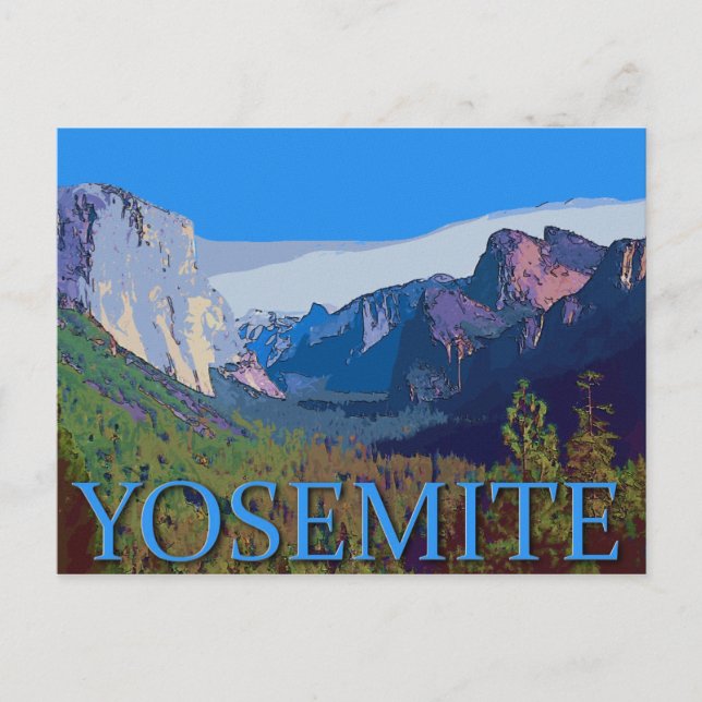 Carte Postale Vue Yosemite avec texte (Devant)