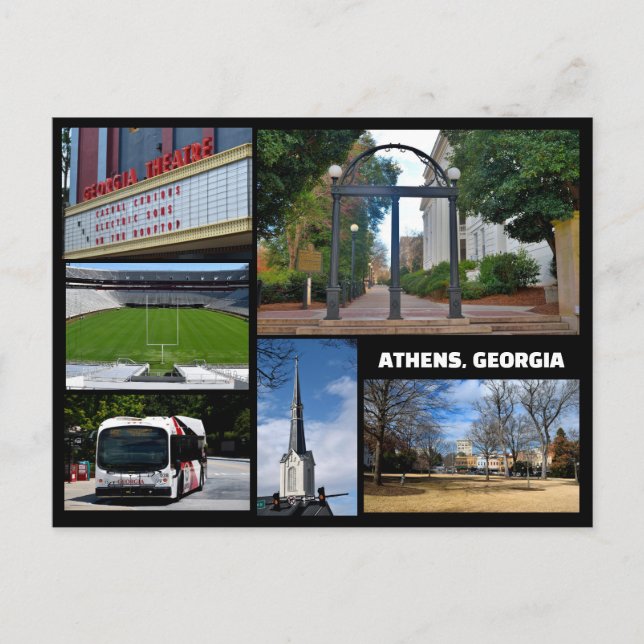 Carte Postale Vues d'Athens, Géorgie États-Unis (Devant)