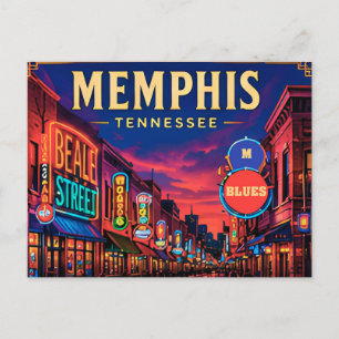 Carte Postale 🎸 Vues de Beale Street à Memphis Tennessee