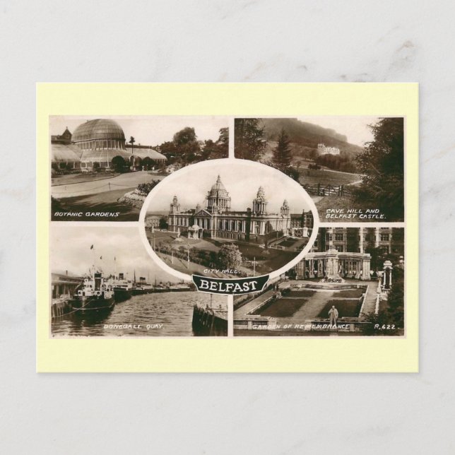 Carte Postale Vues de Belfast, Irlande Vintage (Devant)