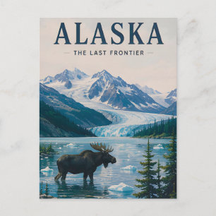 Carte Postale Vues de la faune et de la montagne du glacier de l