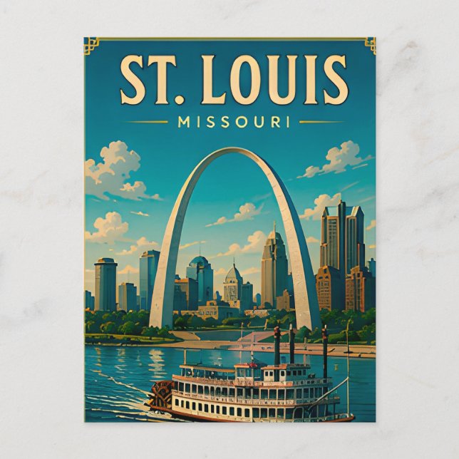Carte Postale 🌉 Vues de la Gateway Arch de Saint-Louis dans le  (Devant)